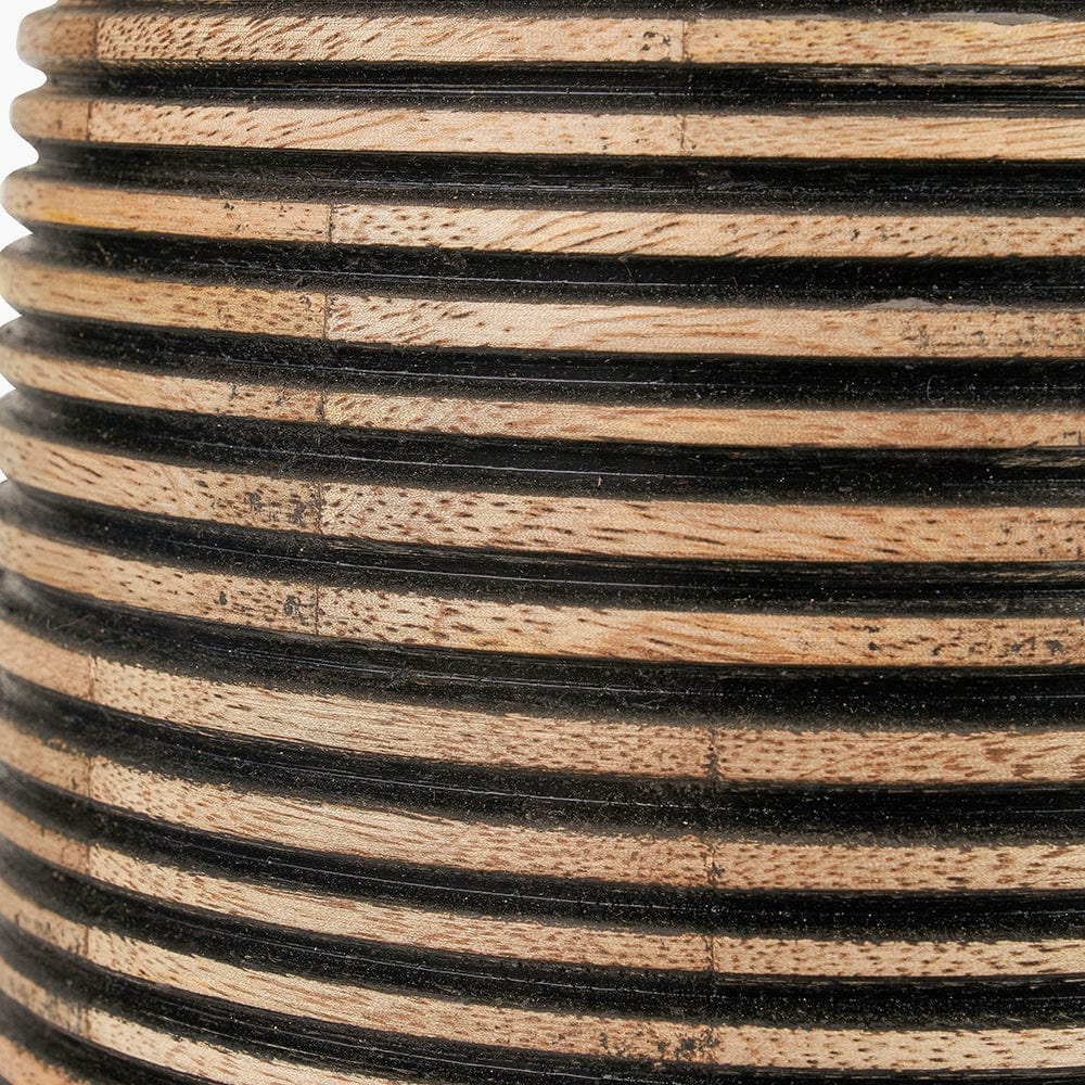 Caspian Natural Mango Wood Grooved Table Lamp.