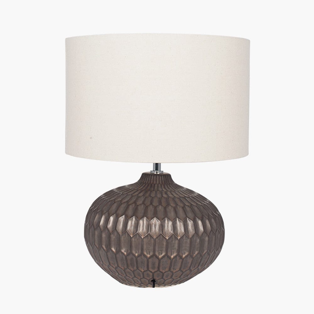 Cassius Bronze Textured Glazed Ceramic Table Lamp.