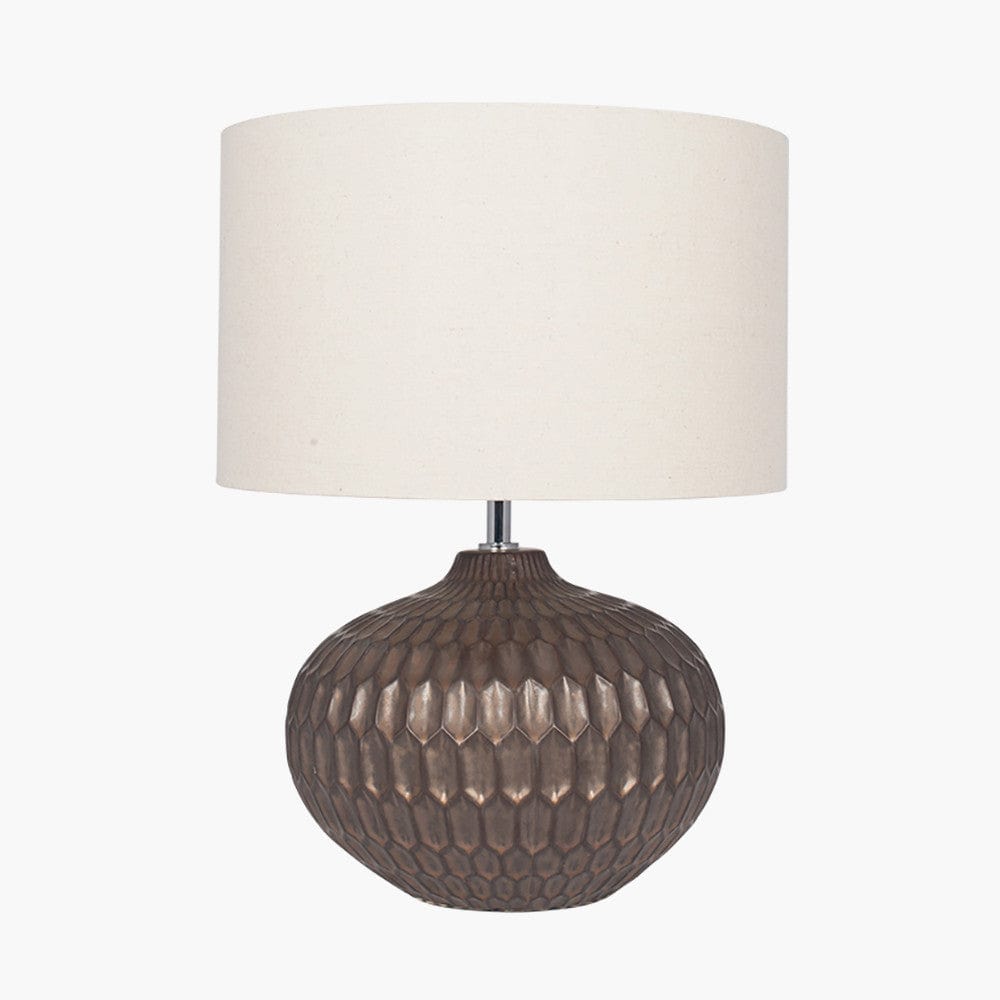 Cassius Bronze Textured Glazed Ceramic Table Lamp.