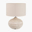 Cassius Warm White Textured Glazed Ceramic Table Lamp.