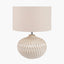 Cassius Warm White Textured Glazed Ceramic Table Lamp.