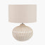 Cassius Warm White Textured Glazed Ceramic Table Lamp.