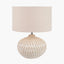 Cassius Warm White Textured Glazed Ceramic Table Lamp.