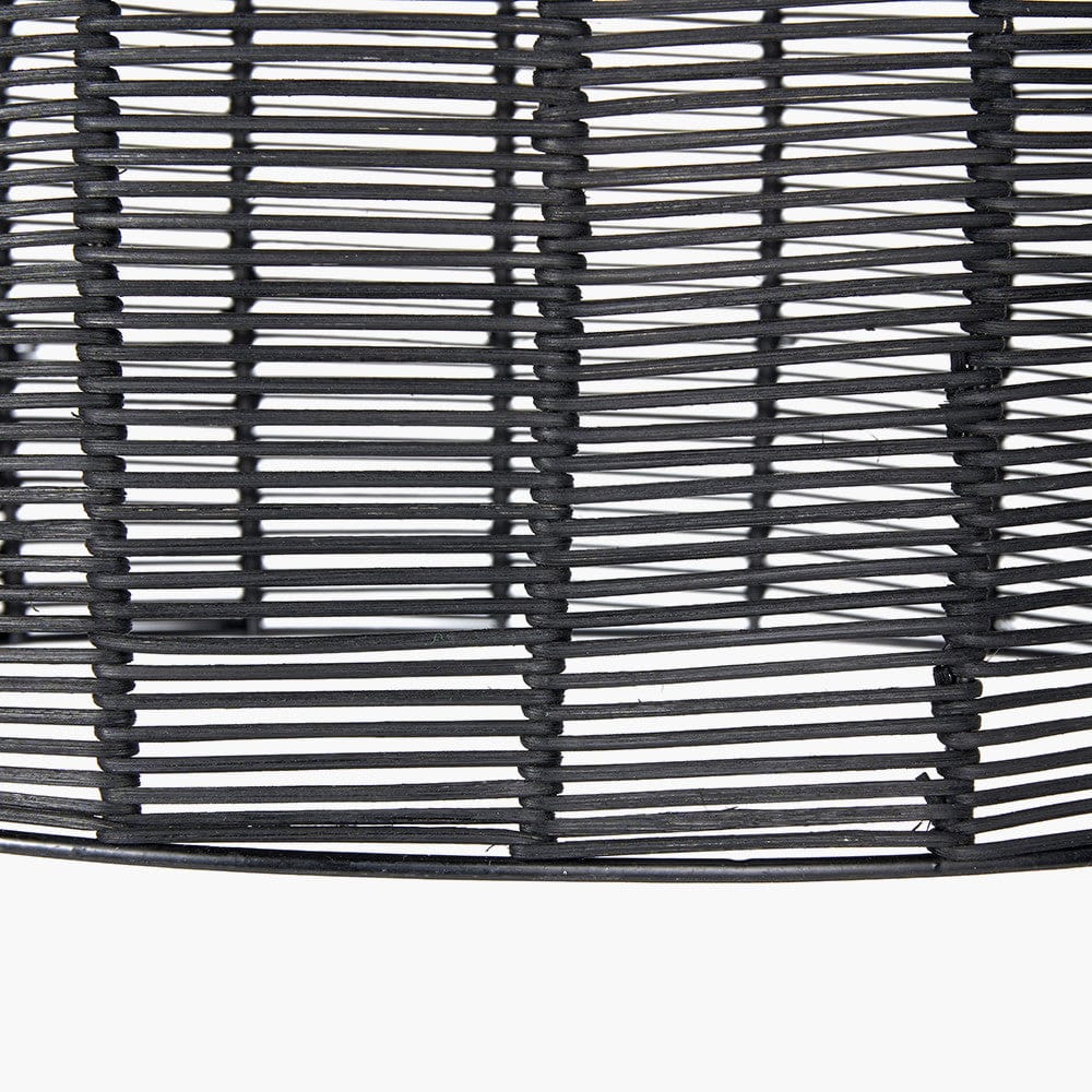 Caswell Black Rattan Coche Pendant.