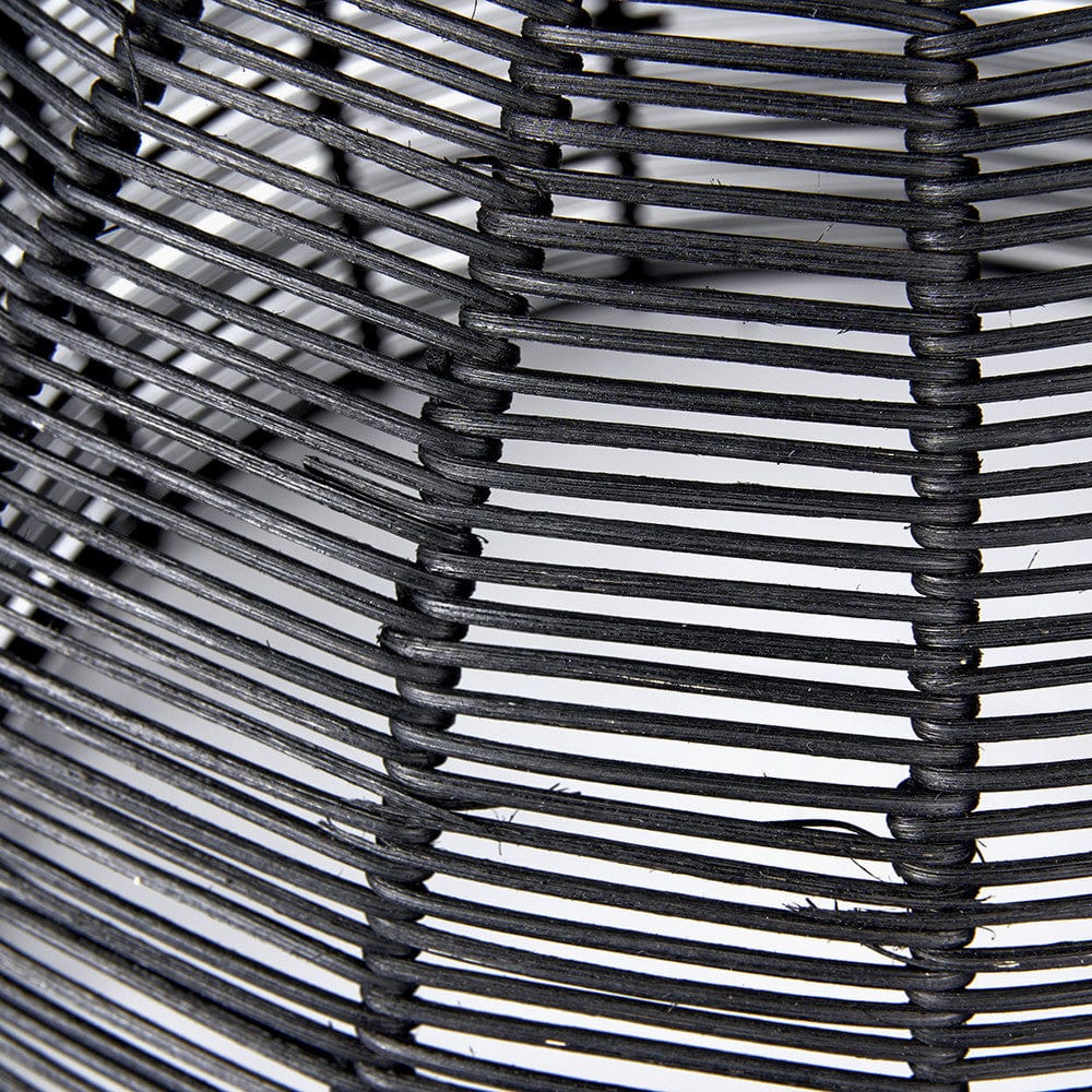 Caswell Black Rattan Coche Pendant.