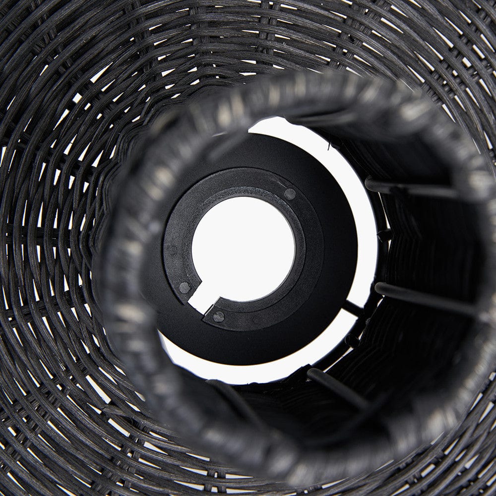 Caswell Black Rattan Dome Pendant.