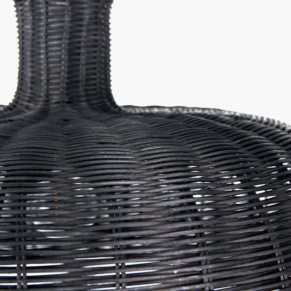 Caswell Black Rattan Dome Pendant.
