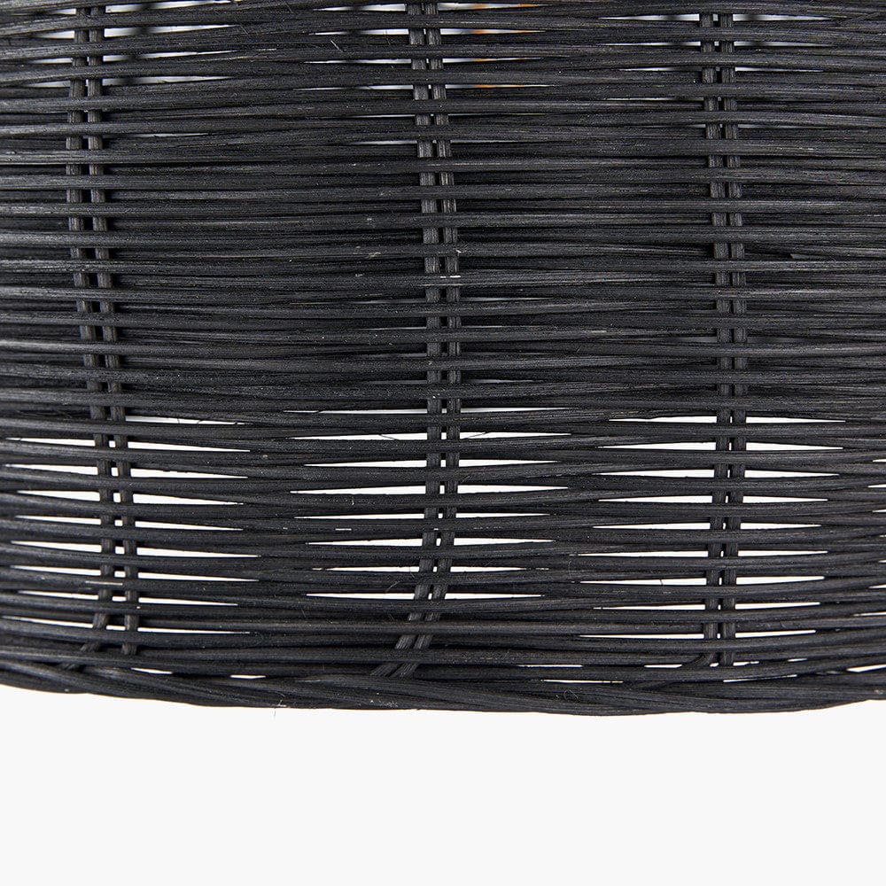 Caswell Black Rattan Dome Pendant.