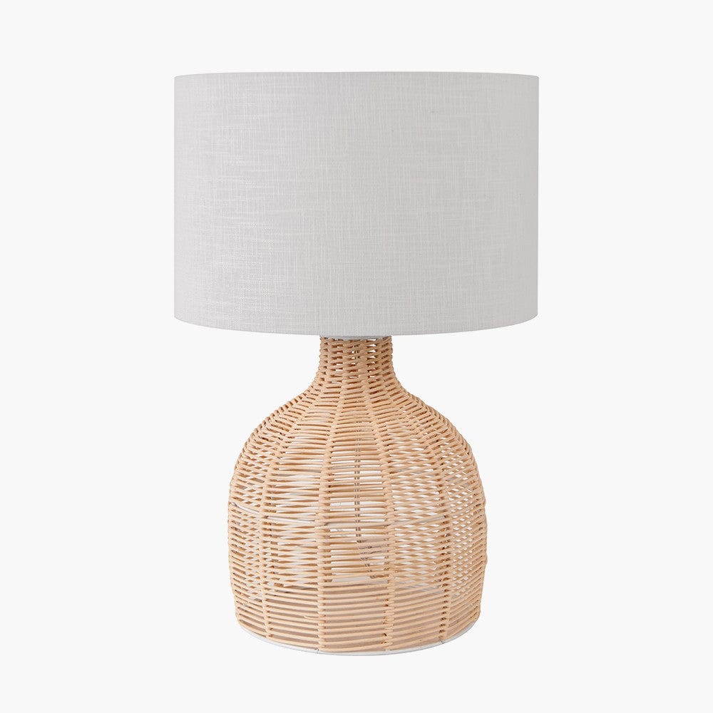 Caswell Natural Rattan Cloche Table Lamp.