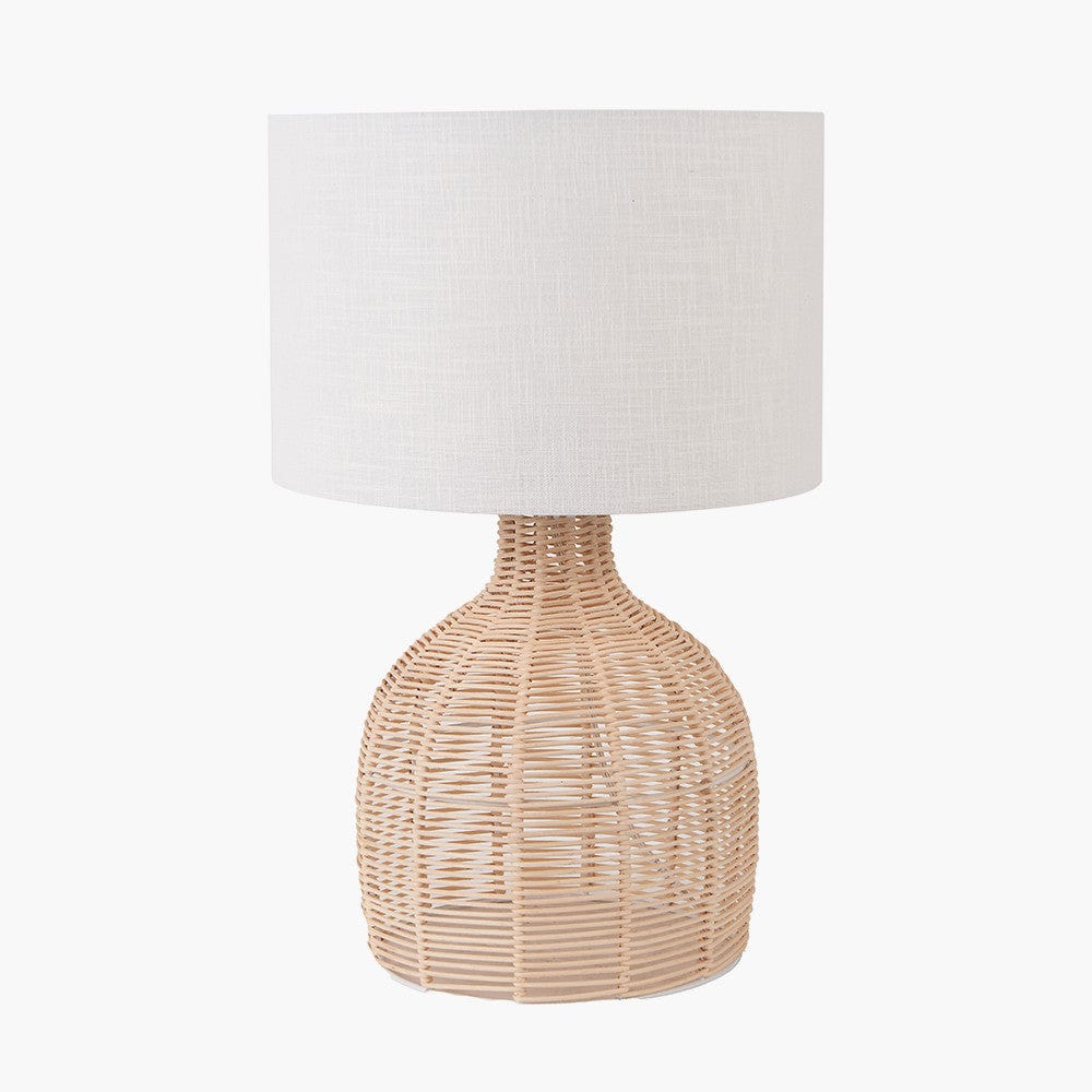 Caswell Natural Rattan Cloche Table Lamp.