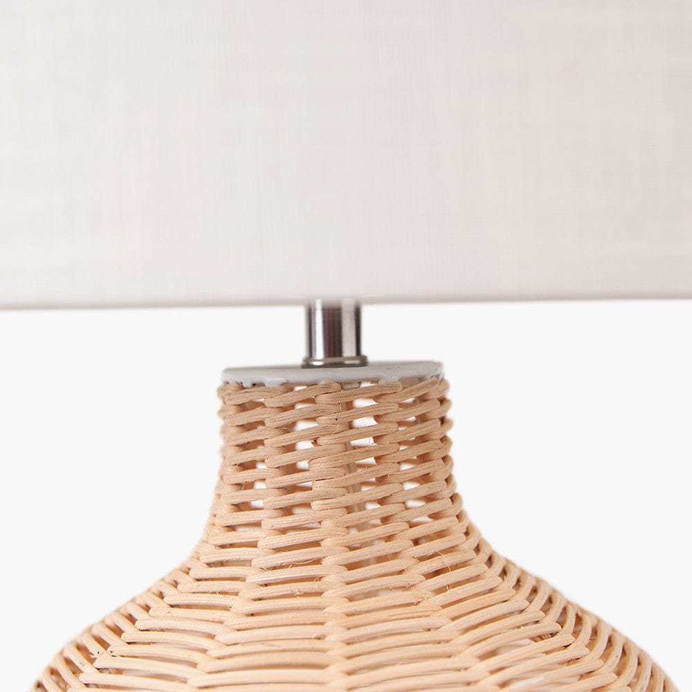 Caswell Natural Rattan Cloche Table Lamp.
