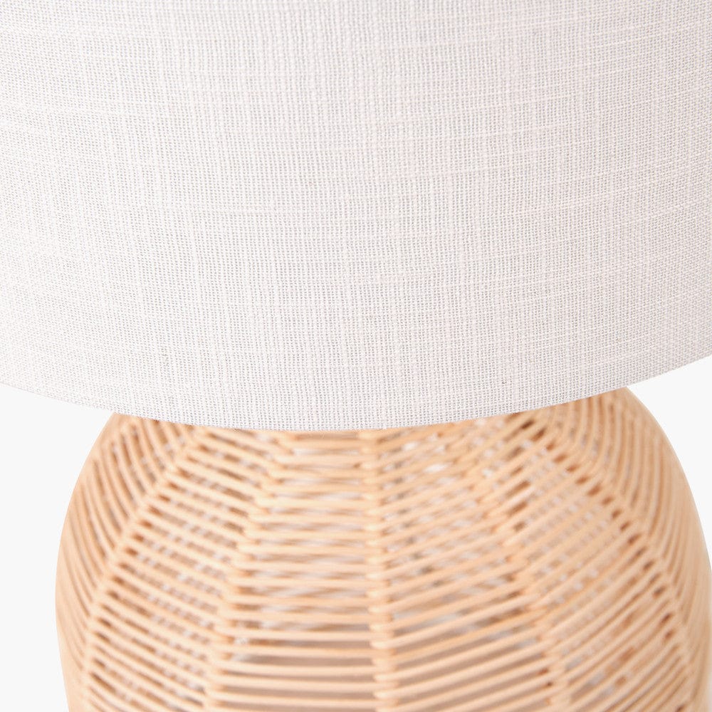 Caswell Natural Rattan Cloche Table Lamp.