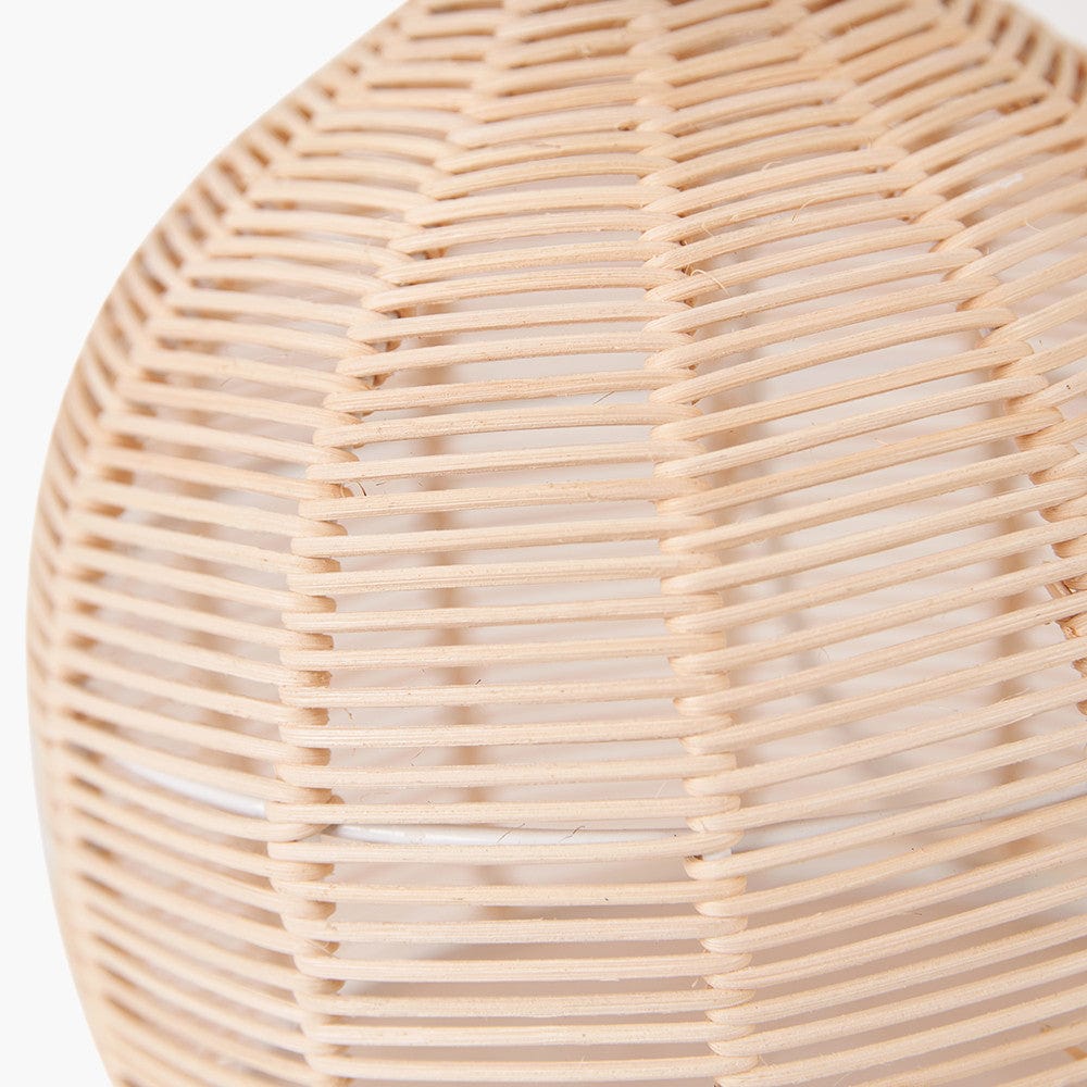 Caswell Natural Rattan Cloche Table Lamp.