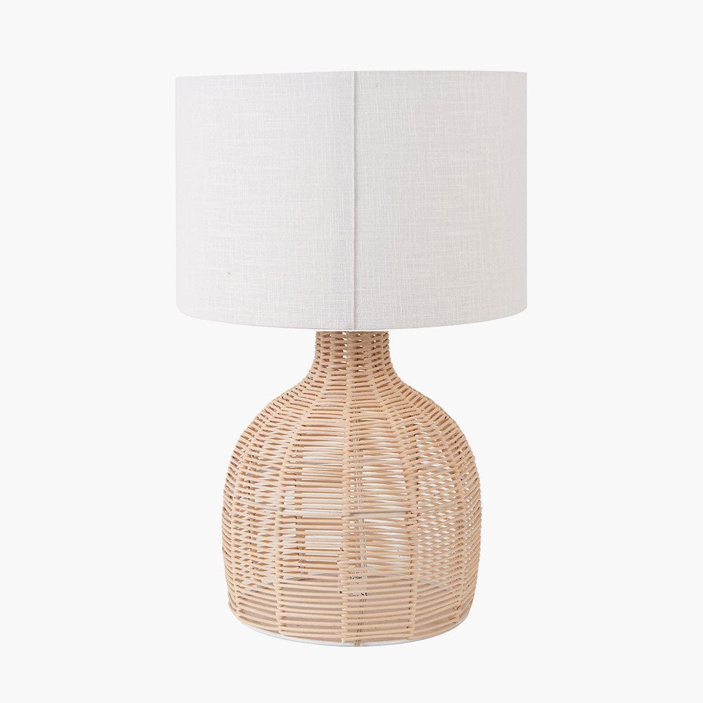 Caswell Natural Rattan Cloche Table Lamp.