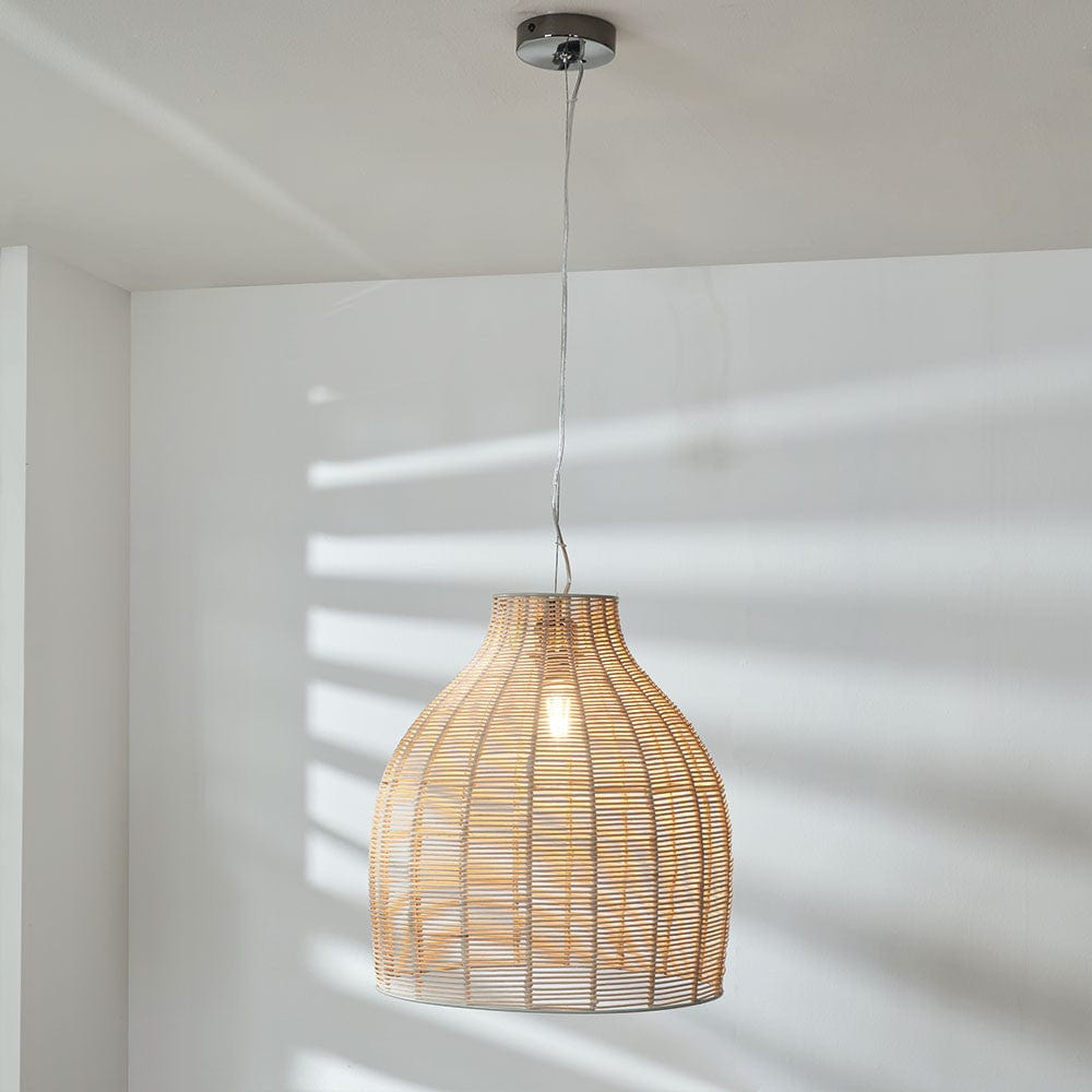 Pacific Lifestyle Lighting Caswell Natural Rattan Dome Pendant House of Isabella UK