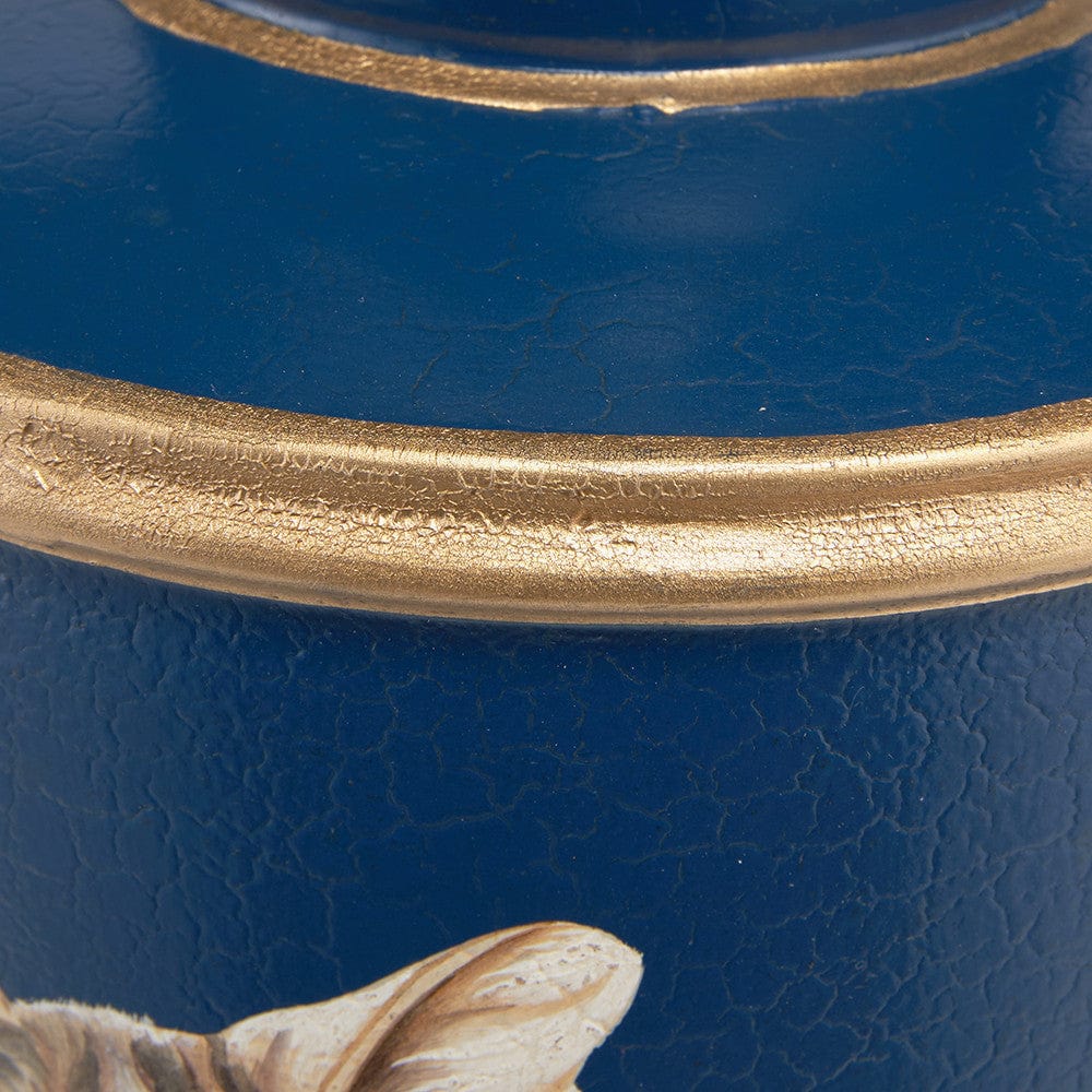 Cat Blue Hand Painted Metal Table Lamp.