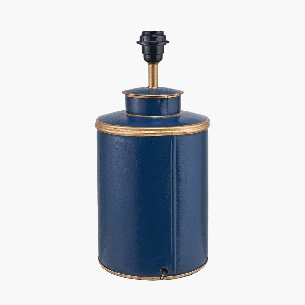 Cat Blue Hand Painted Metal Table Lamp.