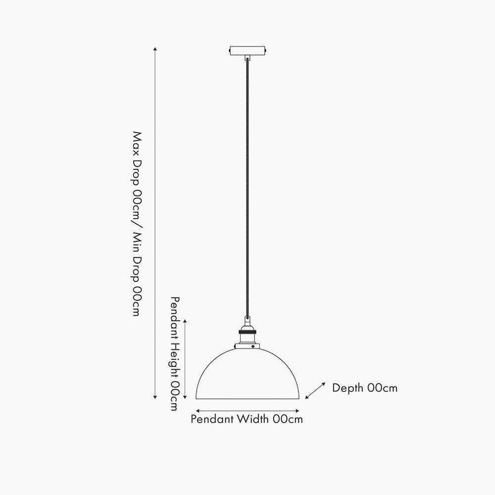 Cecilia Antique Silver Metal and Smoked Glass Dome Pendant.