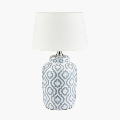 Pacific Lifestyle Lighting Celia Grey and White Pattern Ceramic Table Lamp - Base Only House of Isabella UK