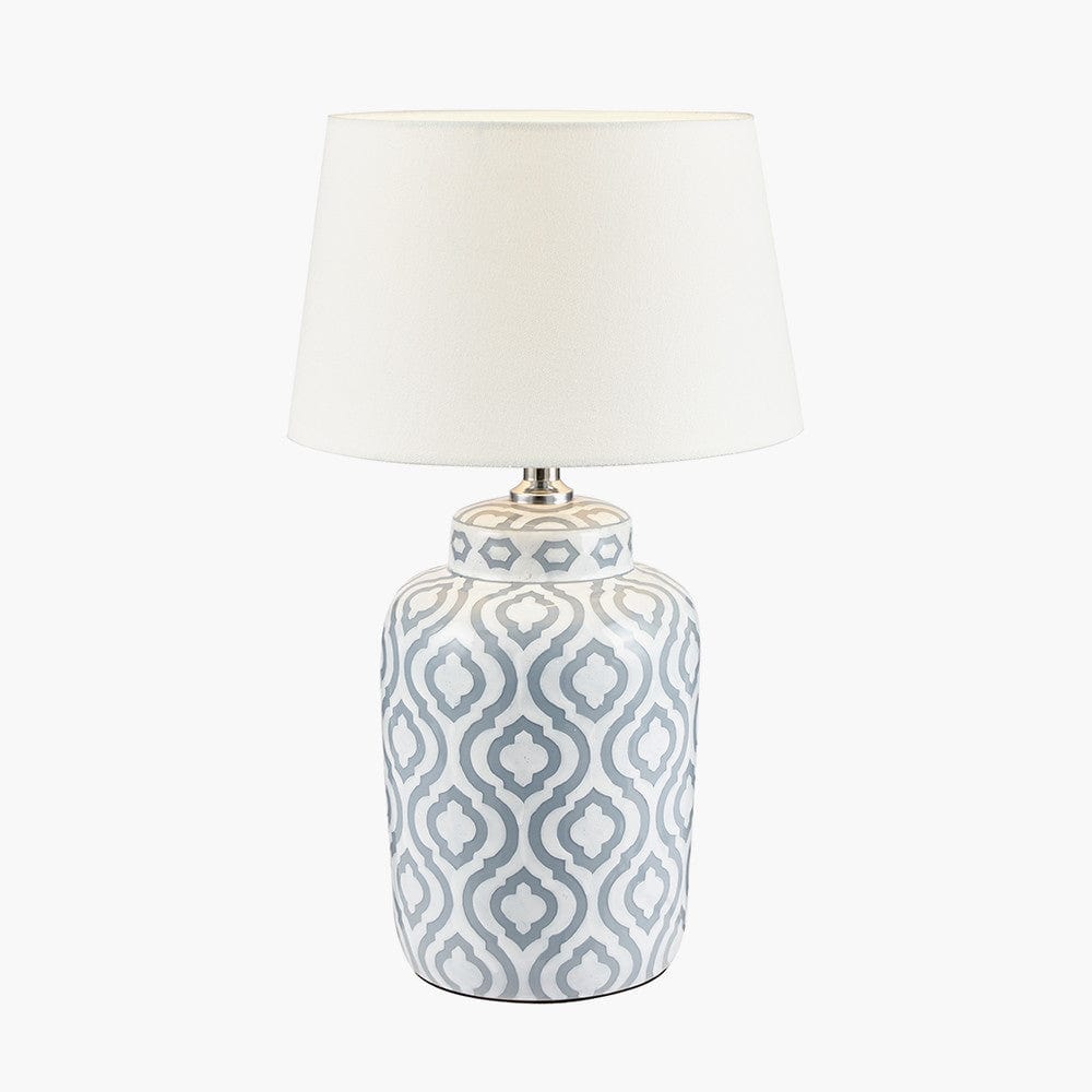 Pacific Lifestyle Lighting Celia Grey and White Pattern Ceramic Table Lamp - Base Only House of Isabella UK