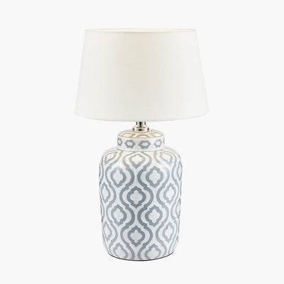 Pacific Lifestyle Lighting Celia Grey and White Pattern Ceramic Table Lamp - Base Only House of Isabella UK