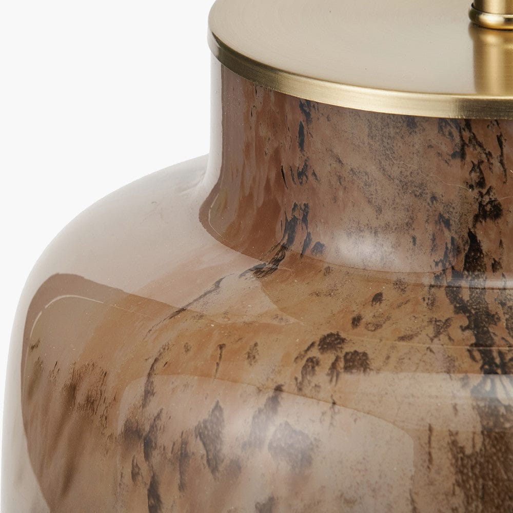 Pacific Lifestyle Lighting Cerdanya Brown and Beige Glass Table Lamp Base House of Isabella UK