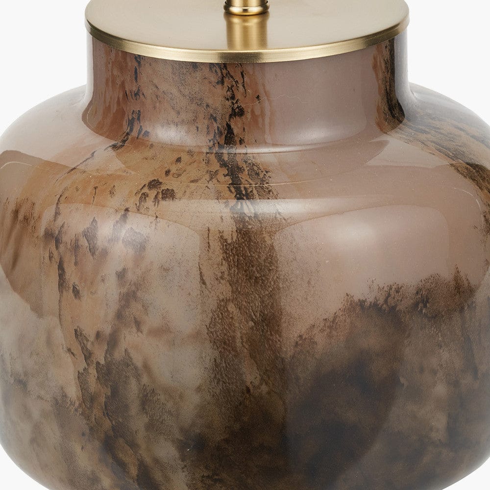 Pacific Lifestyle Lighting Cerdanya Brown and Beige Glass Table Lamp Base House of Isabella UK