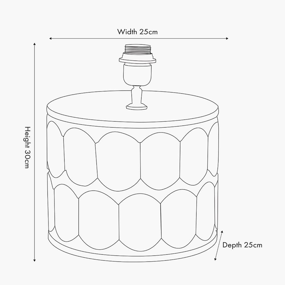 Cezara Embossed Black Wood Wide Table Lamp.