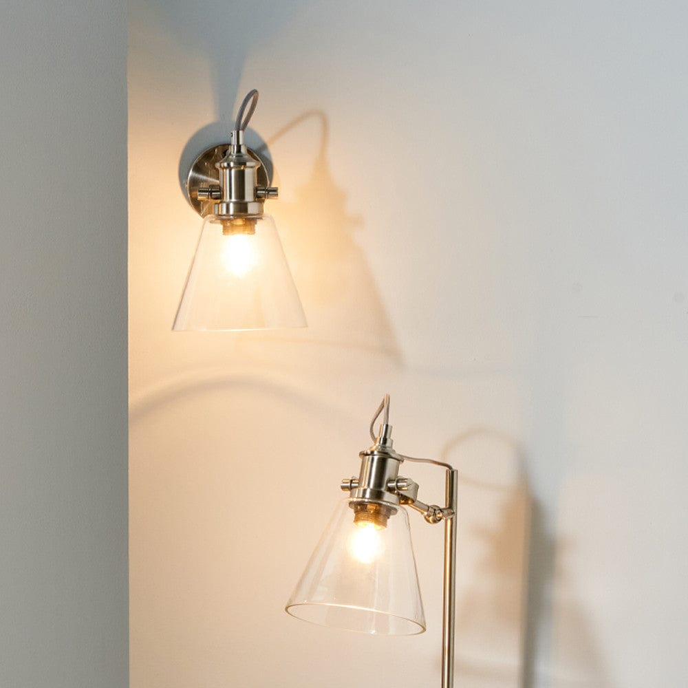 Chaplin Chrome and Glass Wall Light.