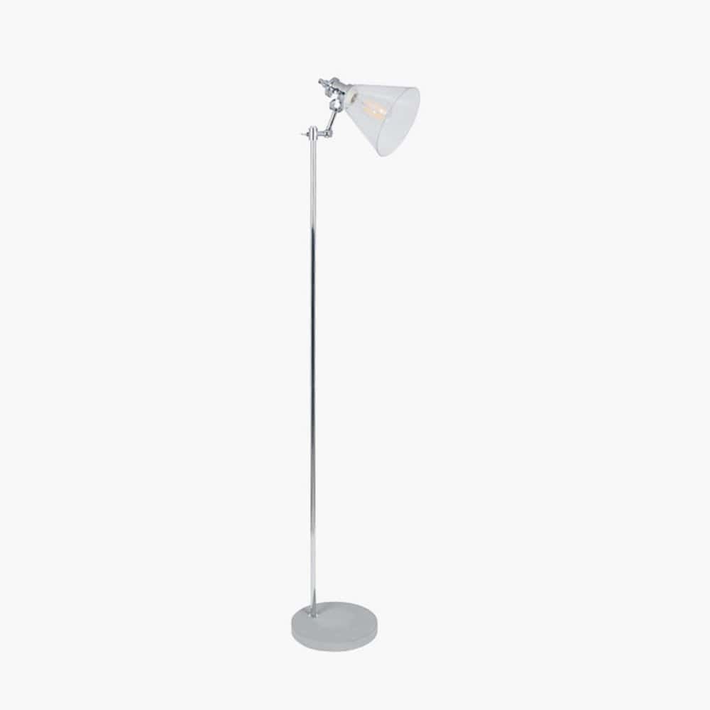 Pacific Lifestyle Lighting Chaplin Concrete and Brushed Chrome Floor Lamp House of Isabella UK