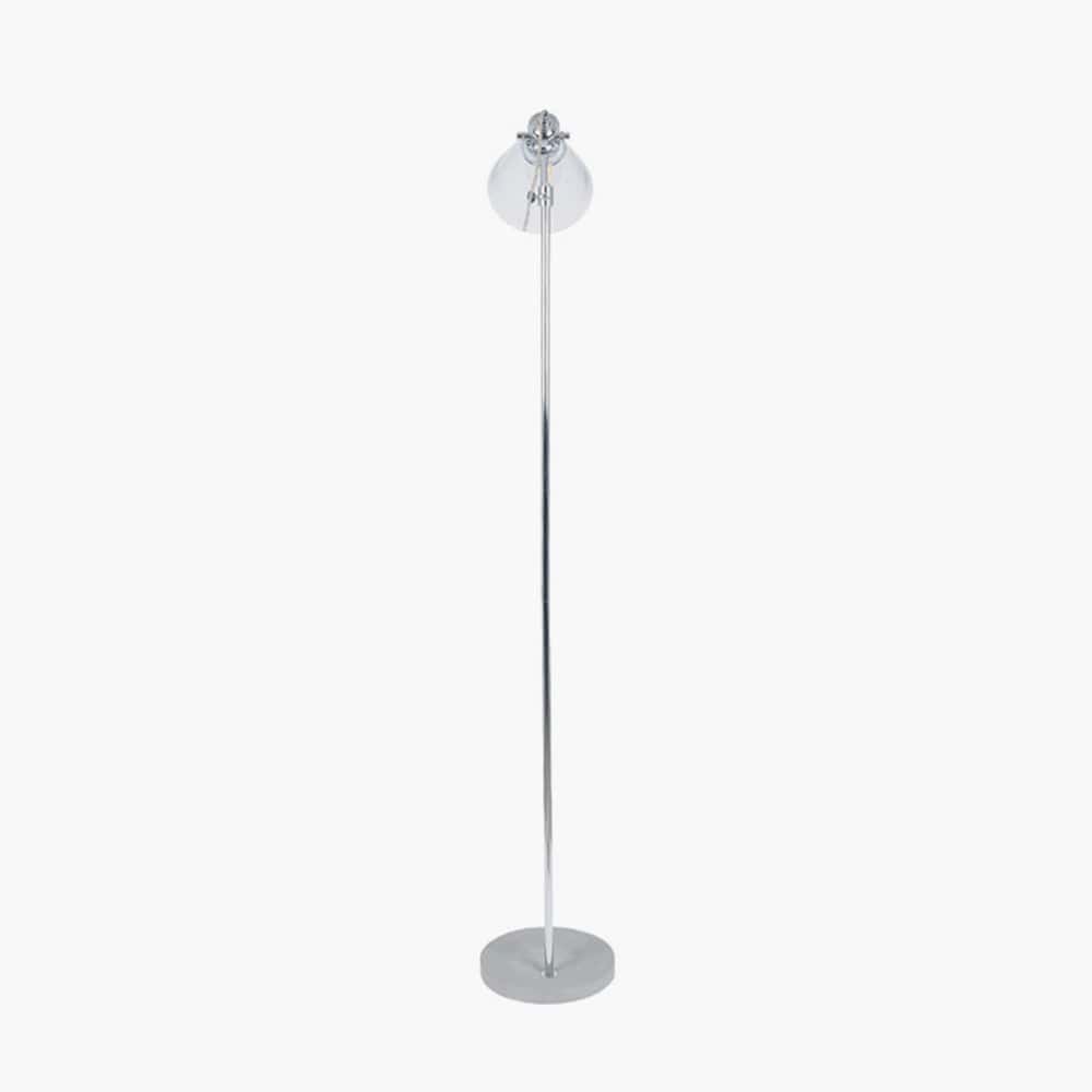 Chaplin Concrete and Brushed Chrome Floor Lamp.