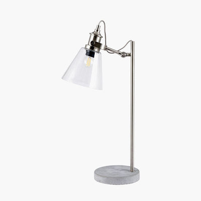 Pacific Lifestyle Lighting Chaplin Concrete, Chrome and Glass Table Lamp House of Isabella UK