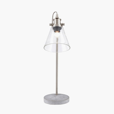 Pacific Lifestyle Lighting Chaplin Concrete, Chrome and Glass Table Lamp House of Isabella UK