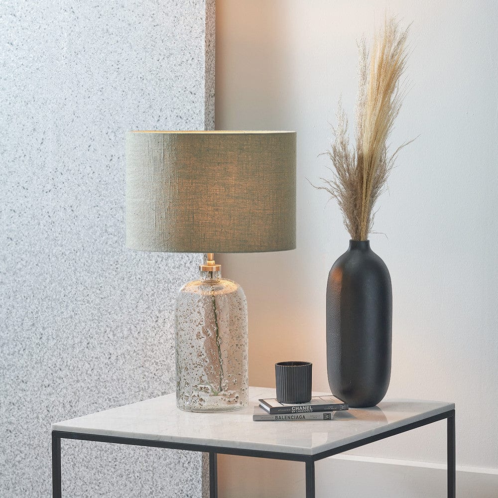 Chinon Glass Table Lamp Base and Shade Moss.