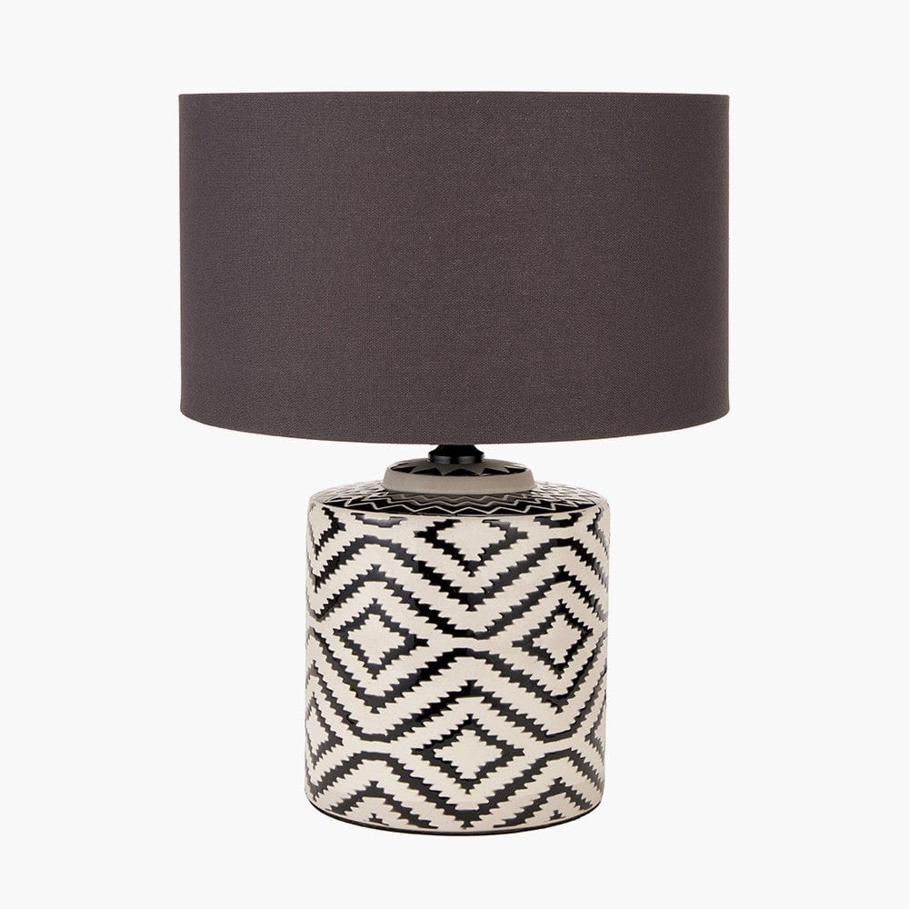 Chirala Black and White Ikat Ceramic Table Lamp Base.
