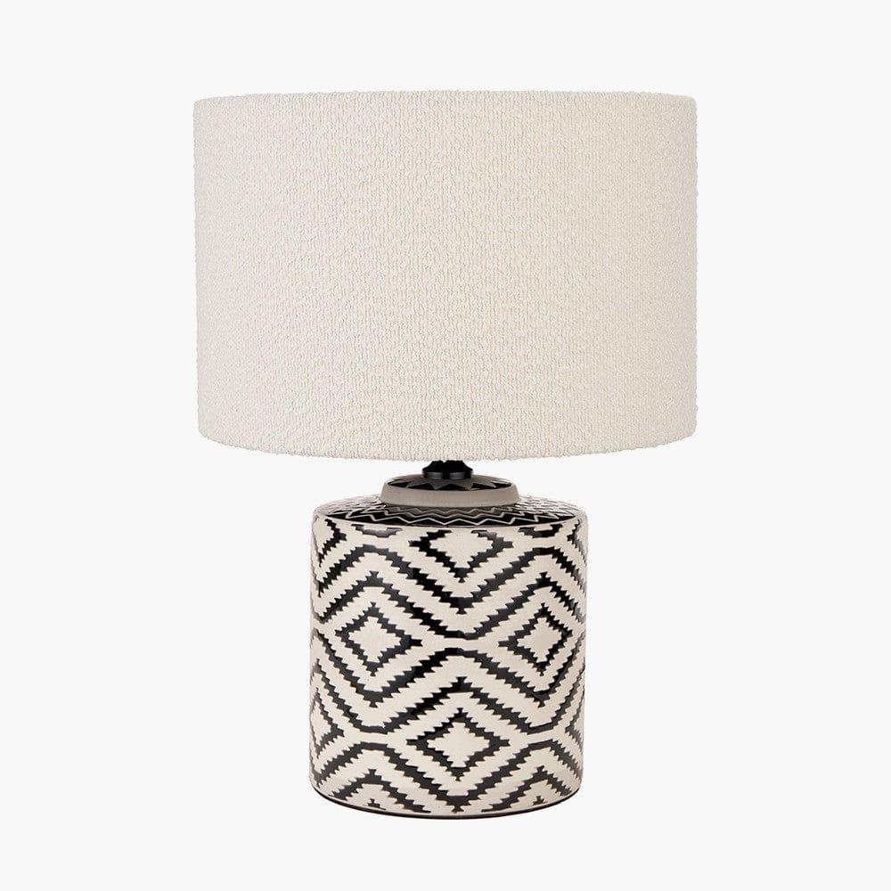 Chirala Black and White Ikat Ceramic Table Lamp Base.