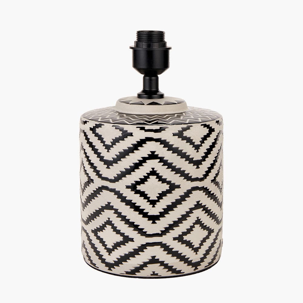 Chirala Black and White Ikat Ceramic Table Lamp Base.