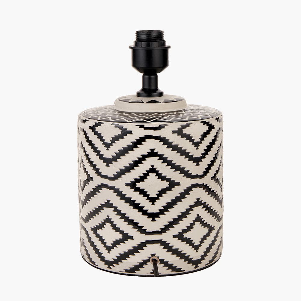 Chirala Black and White Ikat Ceramic Table Lamp Base.