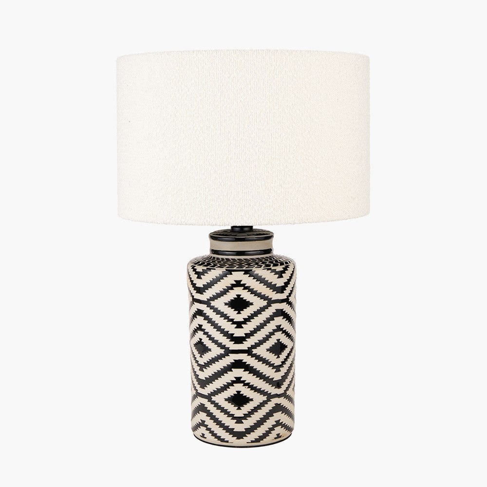 Chirala Black and White Tall Ikat Ceramic Table Lamp Base.