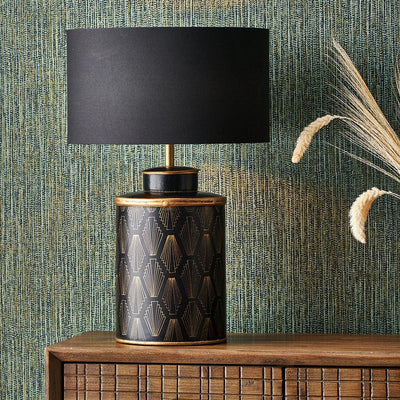 Pacific Lifestyle Lighting Chrysler Black Art Deco Hand Painted Table Lamp - Base Only House of Isabella UK