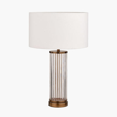 Pacific Lifestyle Lighting Ciara Clear Glass and Antique Brass Metal Table Lamp Base House of Isabella UK