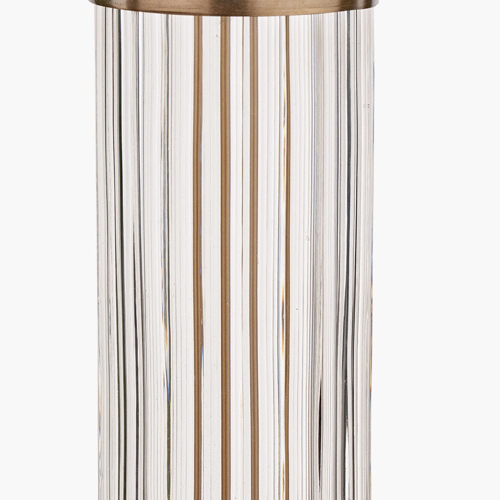 Pacific Lifestyle Lighting Ciara Clear Glass and Antique Brass Metal Table Lamp Base House of Isabella UK