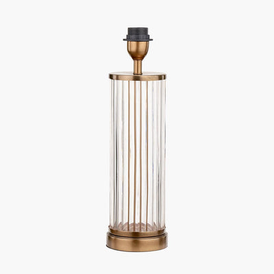 Pacific Lifestyle Lighting Ciara Clear Glass and Antique Brass Metal Table Lamp Base House of Isabella UK