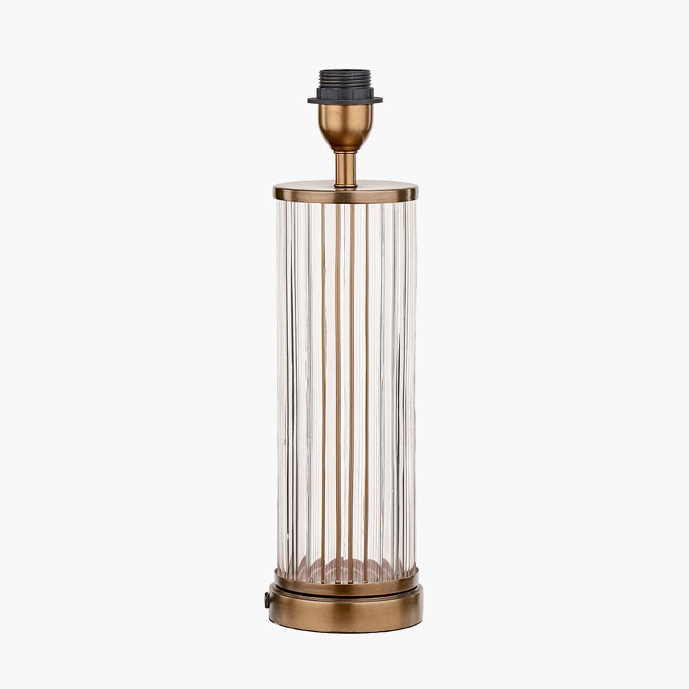 Pacific Lifestyle Lighting Ciara Clear Glass and Antique Brass Metal Table Lamp Base House of Isabella UK