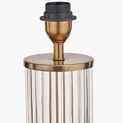 Pacific Lifestyle Lighting Ciara Clear Glass and Antique Brass Metal Table Lamp Base House of Isabella UK