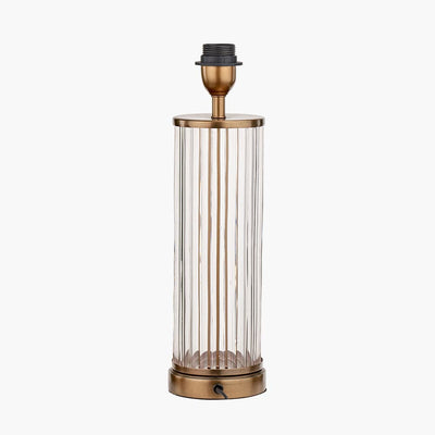 Pacific Lifestyle Lighting Ciara Clear Glass and Antique Brass Metal Table Lamp Base House of Isabella UK