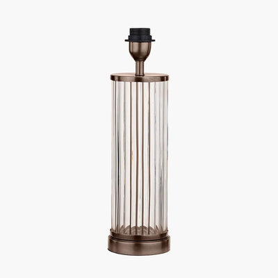 Pacific Lifestyle Lighting Ciara Clear Glass and Antique Bronze Metal Table Lamp Base House of Isabella UK