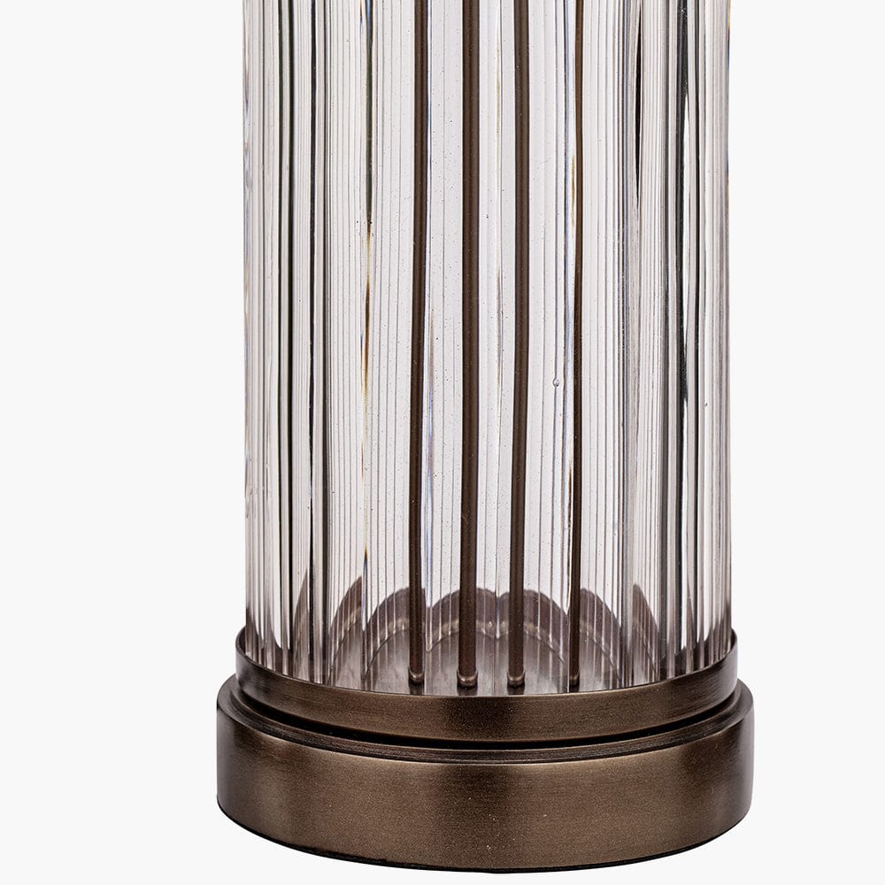 Ciara Clear Glass and Antique Bronze Metal Table Lamp Base.