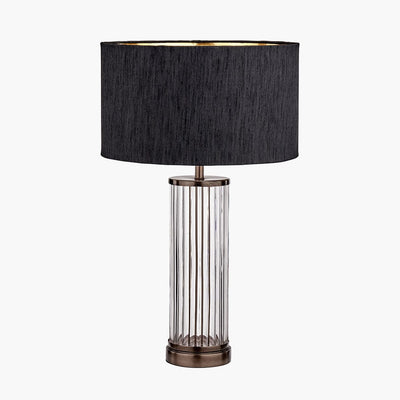 Pacific Lifestyle Lighting Ciara Clear Glass and Antique Bronze Metal Table Lamp Base House of Isabella UK