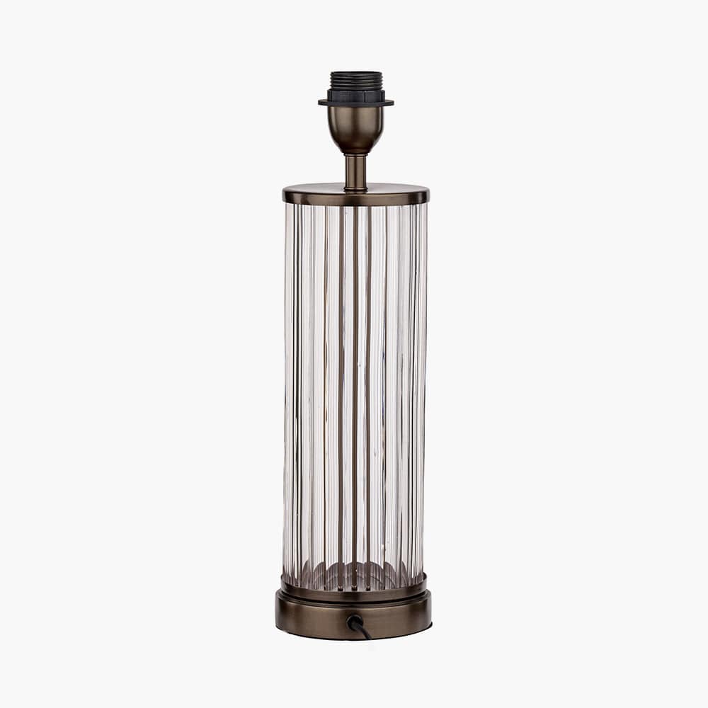 Ciara Clear Glass and Antique Bronze Metal Table Lamp Base.